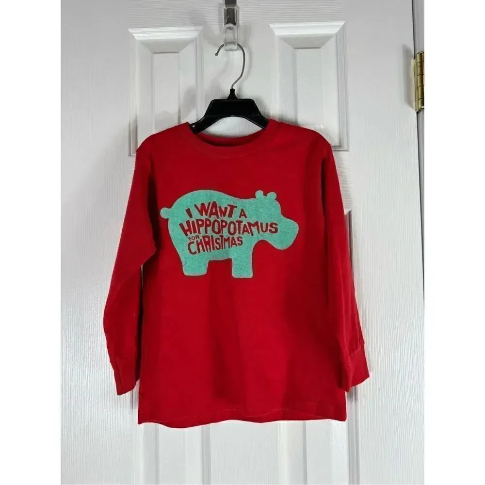 NWOT Red Hippopotamus Boys Shirt Size 5/6